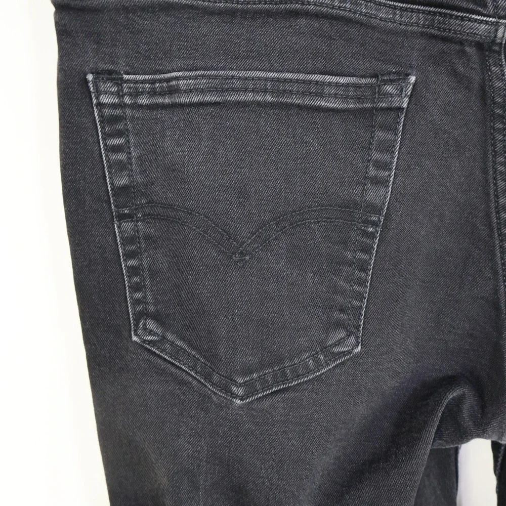 Levis‎ Premium 511 Slim Fit Jeans 36x32 Black Denim Stretch Casual Mens Pants